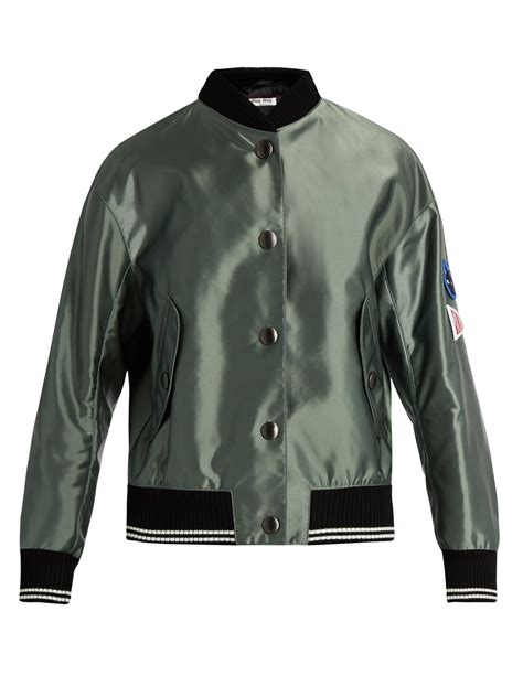 miu miu green leather jacket|Luxury Women's Coats and Jackets .